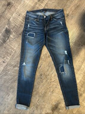 Flying Monkey Dark Blue Distressed Boyfriend Jeans